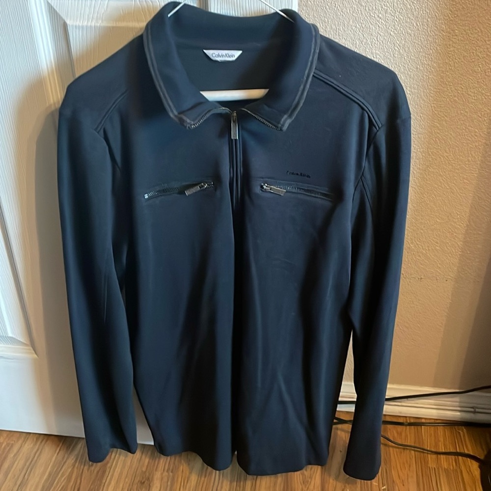 Calvin Klein Men’s Qtr Zip Black Sweater Size Medium